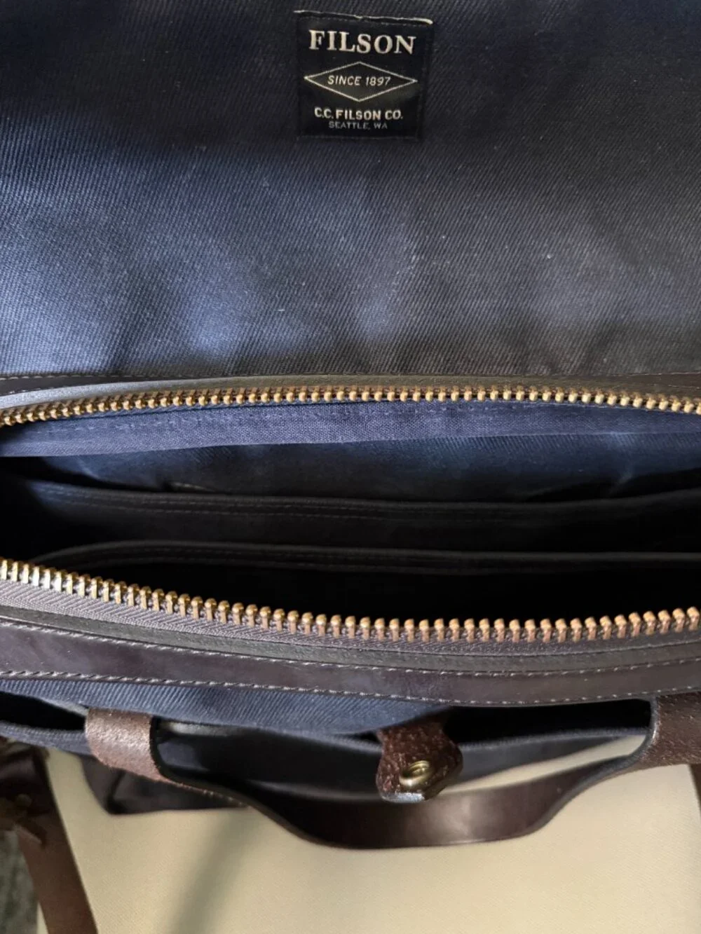 Filson Rugged Twill Briefcase Navy